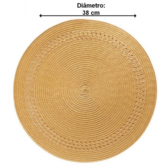 Lugar Americano 38cm Dourado Escuro Poliéster  
